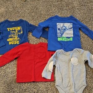 OshKosh B'gosh Kids Long Sleeve Tees - Blue, Red, Gray